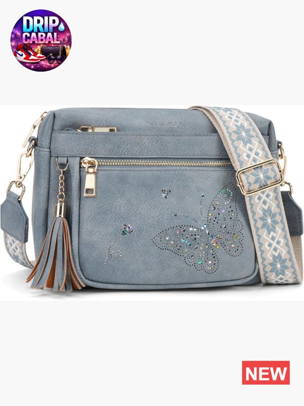 Crossbody Bag for Women Trendy Leather Purse Shoulder Handbag Butterfly Design